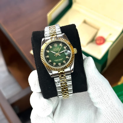 ROLEX OYSTER PERPETUAL WITH BRUSHED  GOLD BEZEL PREMIUM LOOK WITH OG BOX Urban Classics Store