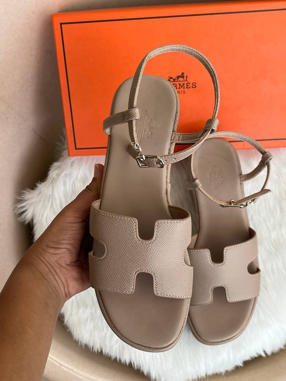 HERMES JAM 30 PLATFORM KHAKHI SANDAL WITH ORIGINAL BOX Urban Classics Store