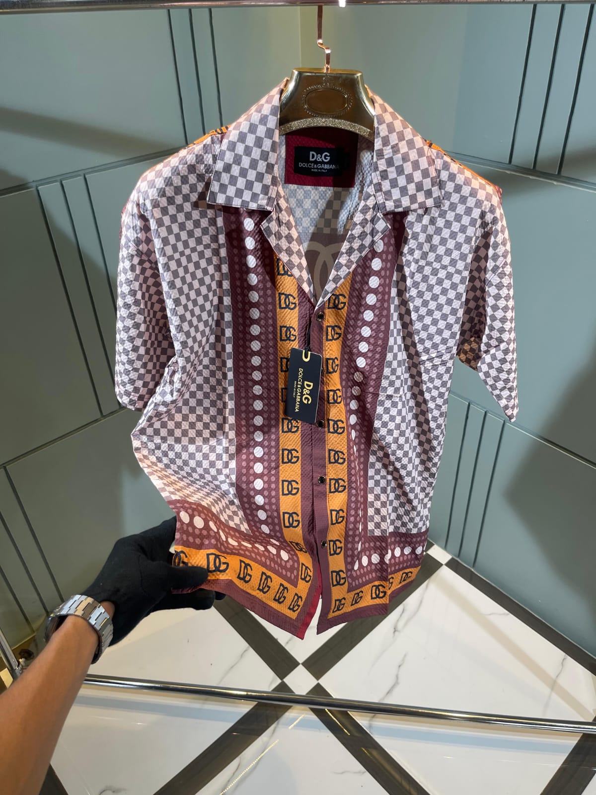 DOLCE & GABBANA IMPORTED HALF SLEEVE PRINTED SHIRT Urban Classics Store