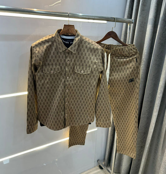 BALMAIN PARIS MONOGRAM IMPORTED TRACKSUIT BROWN COLOUR Urban Classics Store