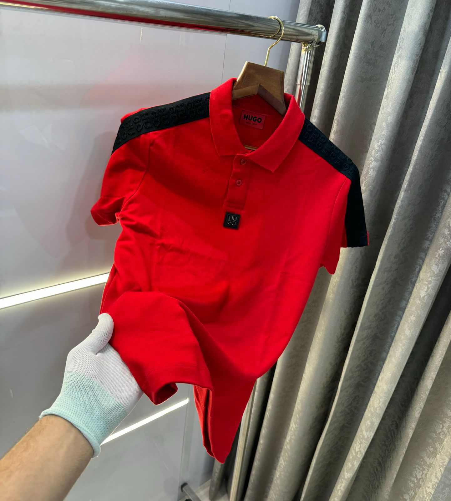 HUGO BOSS PREMIUM POLO T SHIRT RED COLOUR Urban Classics Store