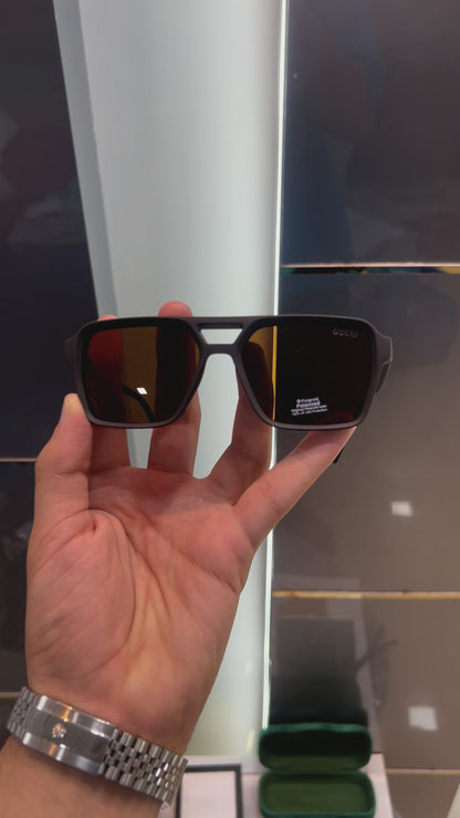 GUCCI PREMIUM SUNGLASSES - MATTE BROWN WITH OG BOX