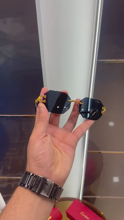 CARTIER STYLISH BLACK SUNGLASS WITH OG BOX