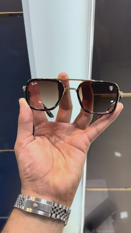 RAY BAN BROWN FRAME PREMIUM SUNGLASS WITH OG  BOX