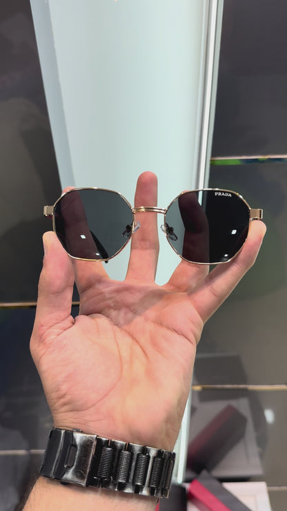 PRADA BLACK LUXURY FRAME SUNGLASS WITH OG BOX