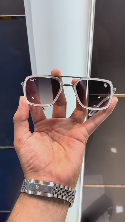 RAY BAN WHITE FRAME FERRARI EDITION SUNGLASS WITH OG  BOX