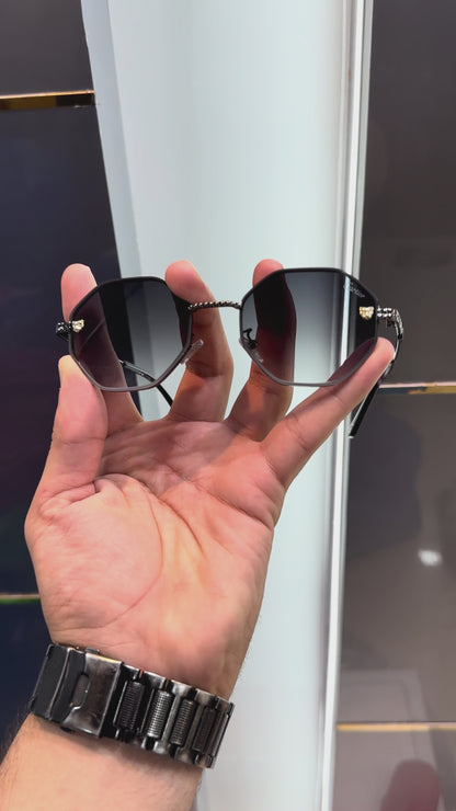 CARTIER BLACK METAL SUNGLASS WITH OG BOX